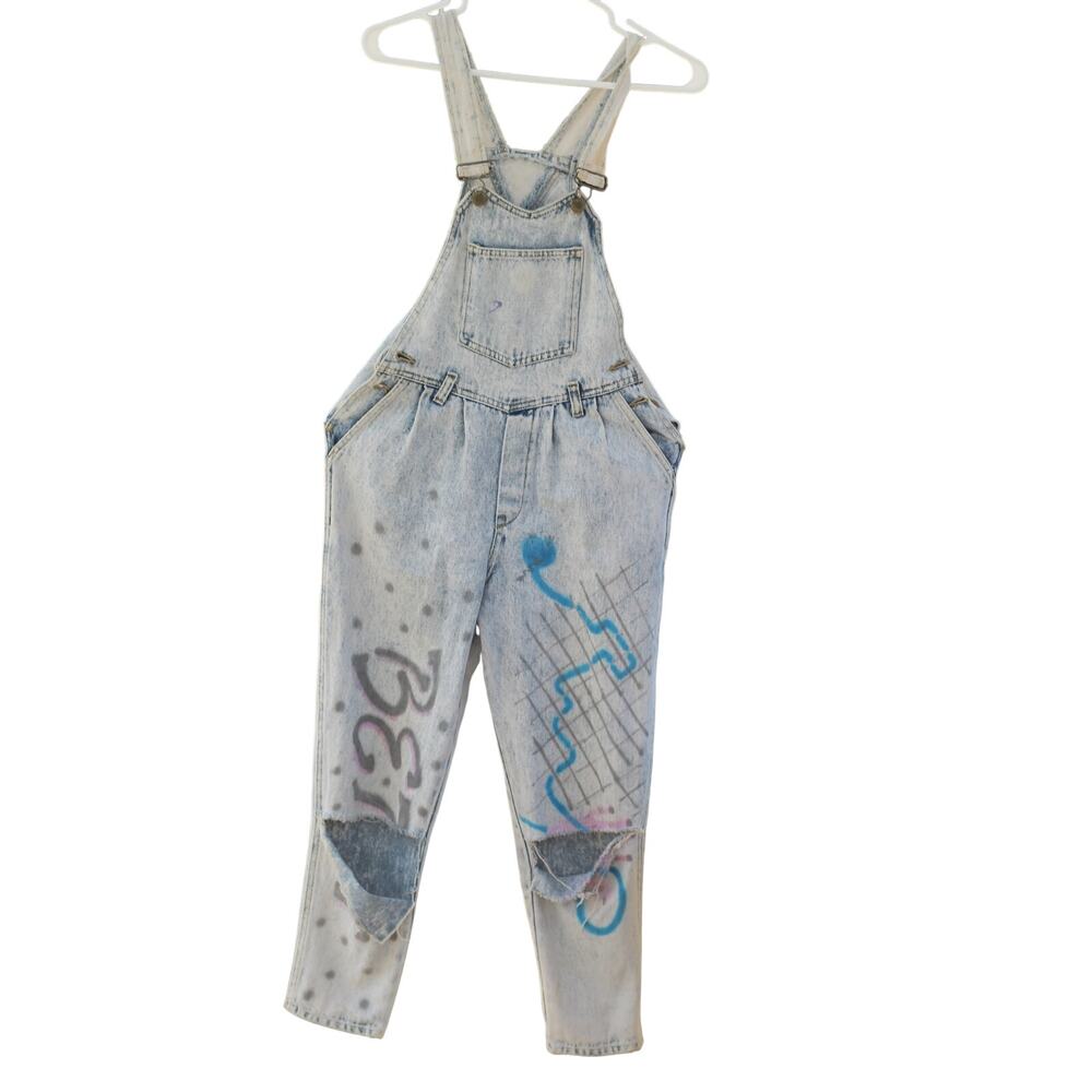 Unique Vintage 2000 Graffiti Painted Overalls - Size S
